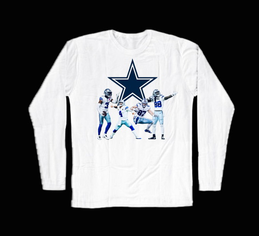 Cowboys LS tee-white