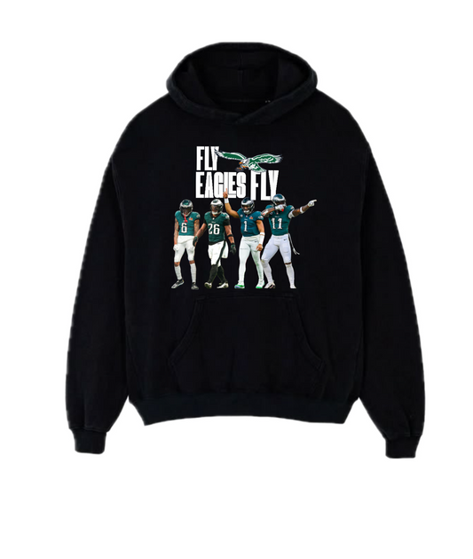Fly eagles fly hoodie-black